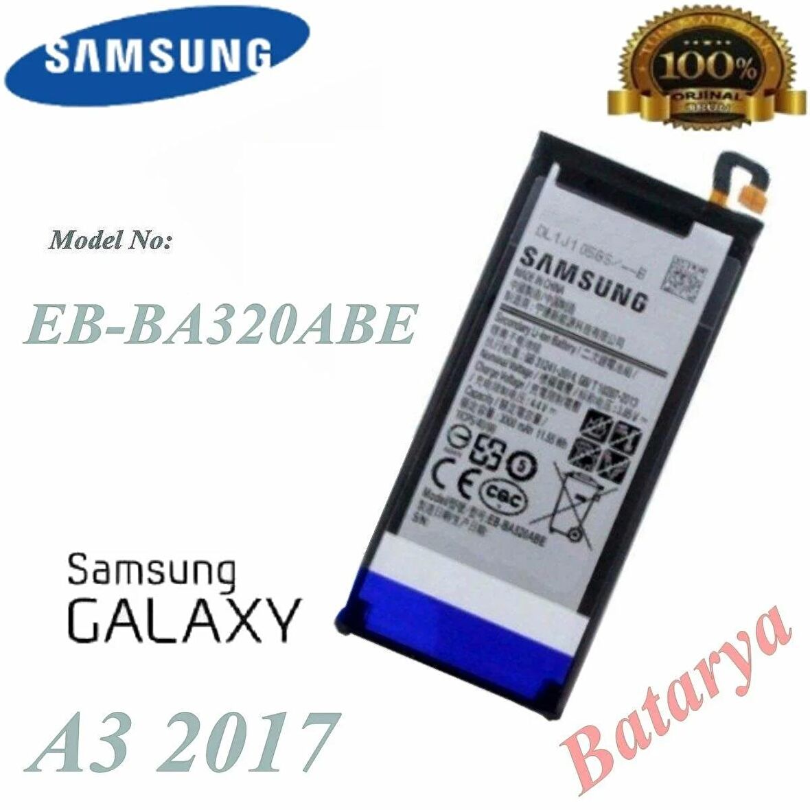 Samsung Galaxy A3 2017 Batarya Eb-Ba320Abe Uyumlu Batarya