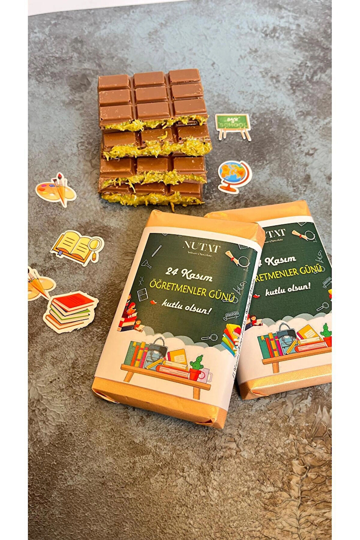 Nutat Öğretmenler günü Temalı Dubai Çikolatası