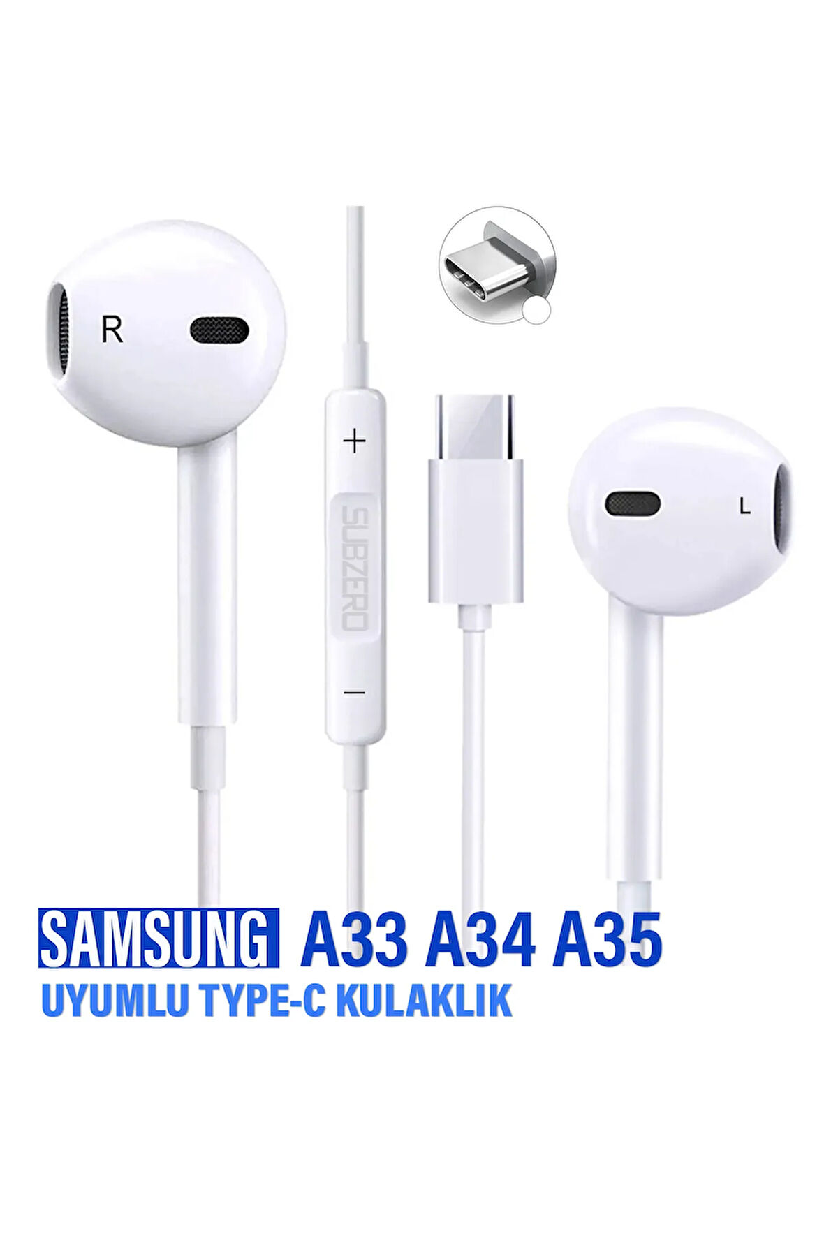SAMSUNG A33 A34 A35 Uyumlu Type-C Kulaklık Mikrofonlu