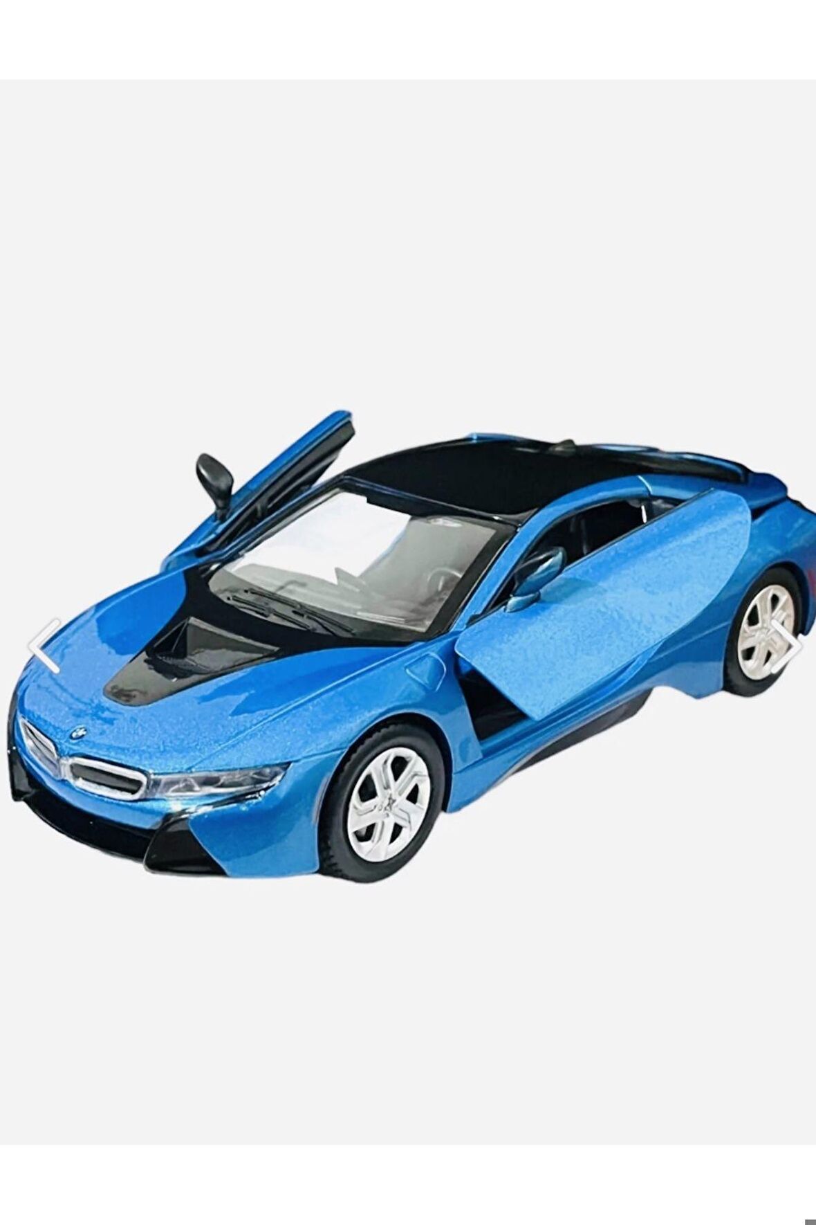 Bmw I8 Coupe - 1/24 7inch Mavi Lisanslı Metal Model Araba Koleksiyon