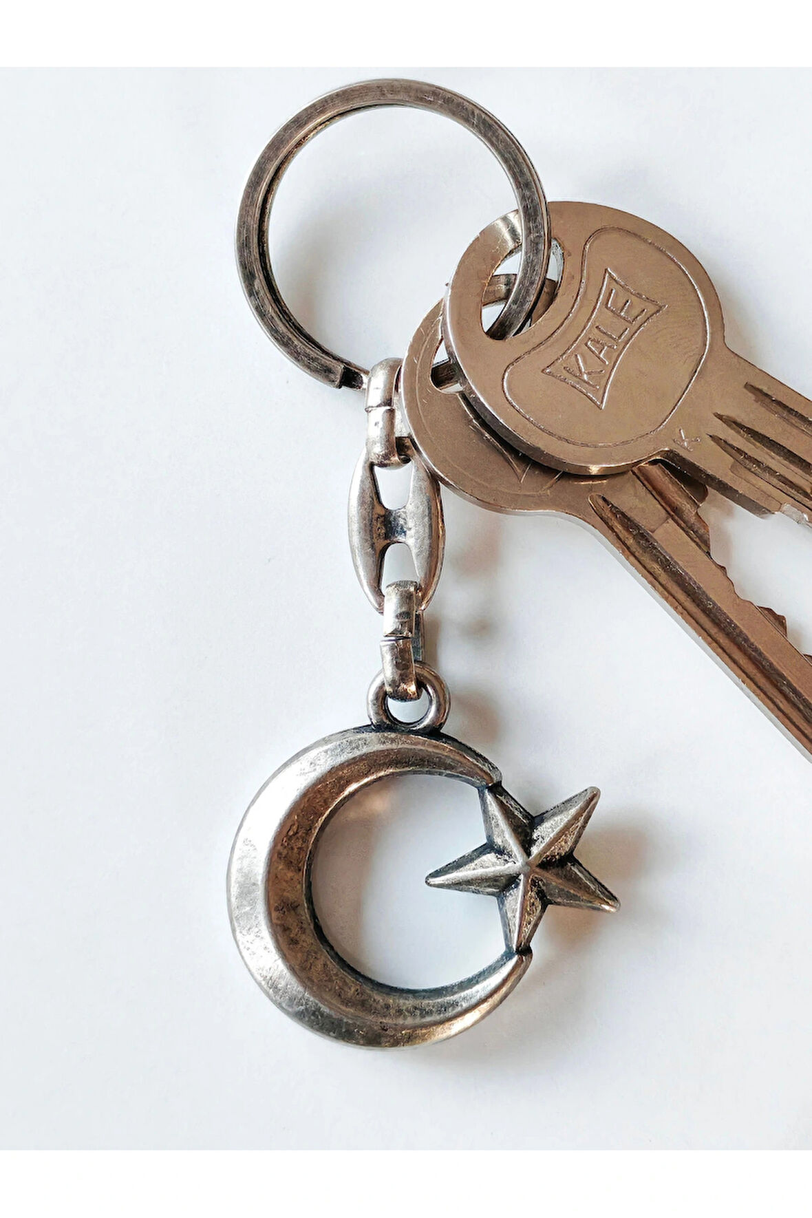 Ay Yıldızlı Hacimli Metal anahtarlık