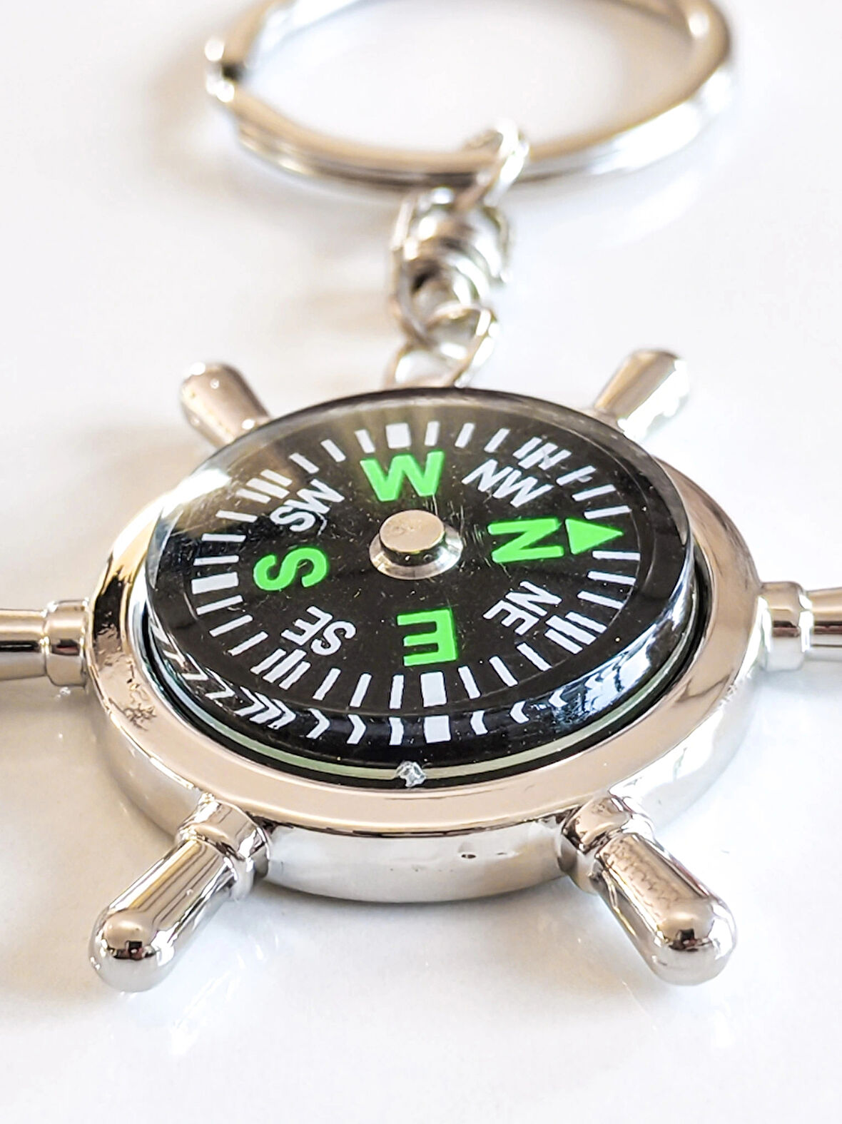 Çalışır Pusula Metal Anahtarlık