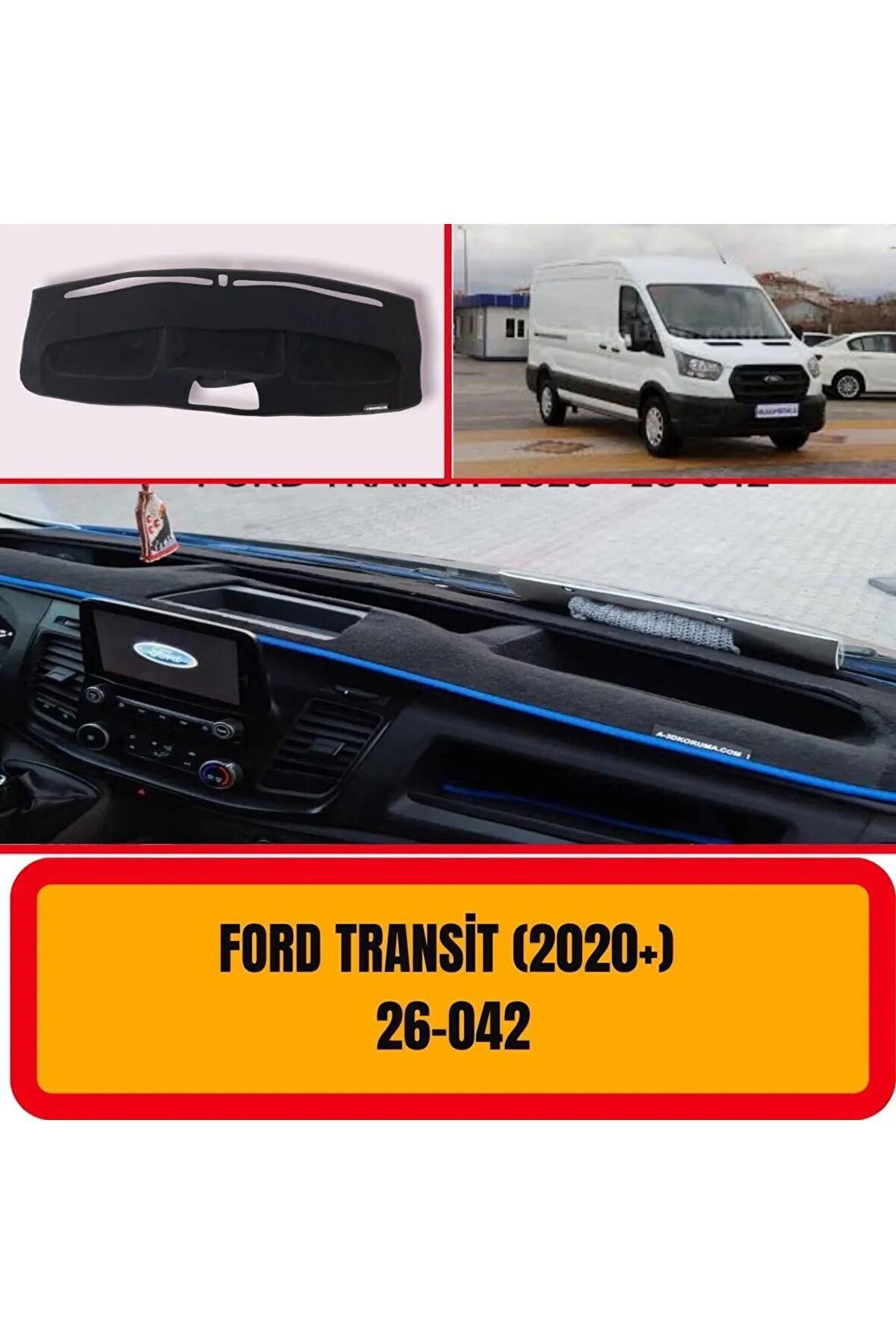 Ford Transit (2020 ) Uyumlu Ön Göğüs / Panel / Torpido Koruması - Kılıfı- a3d -3d