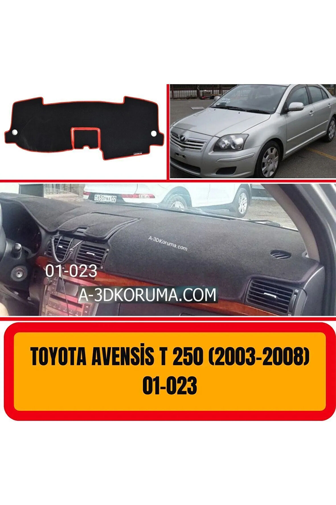 Toyota Avensis T250 2003-2008 Ön Torpido Koruma Koruyucu Kilifi Halisi Örtüsü Aksesuarları Yedek