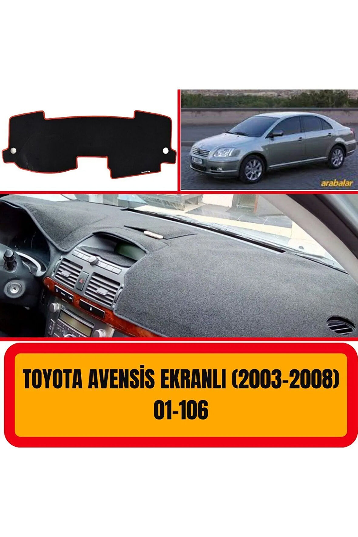 Toyota Avensis T250 2003-2008 Ön Örtüsü Göğüs Panel Torpido Koruma Koruyucu Kılıfı Halısı Yedek