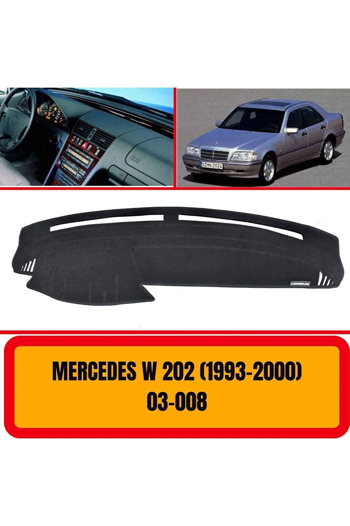 Mercedes -benz W202 1993-2000 Ön Örtüsü Göğüs Panel Torpido Koruma Koruyucu Kılıfı Halısı Yedek