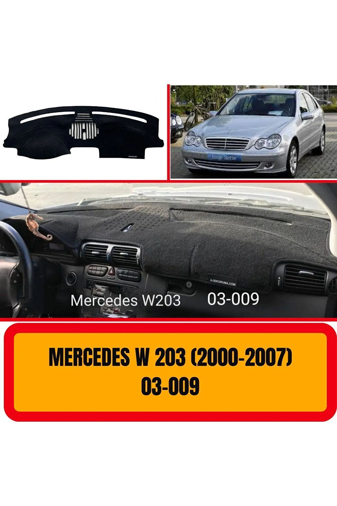 Mercedes -benz W203 2000-2007 Ön Örtüsü Göğüs Panel Torpido Koruma Koruyucu Kılıfı Halısı Yedek