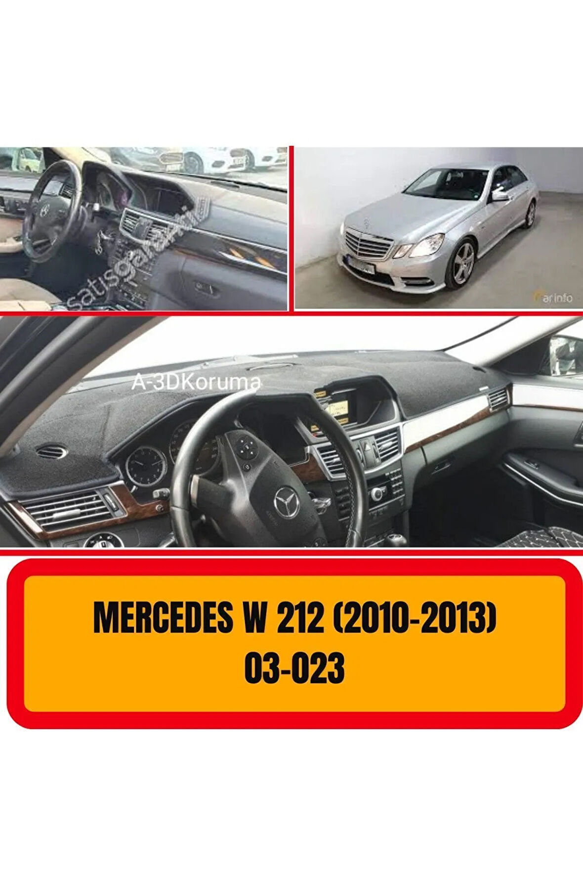 Mercedes -benz W212 2010-2013 Ön Örtüsü Göğüs Panel Torpido Koruma Koruyucu Kılıfı Halısı Yedek