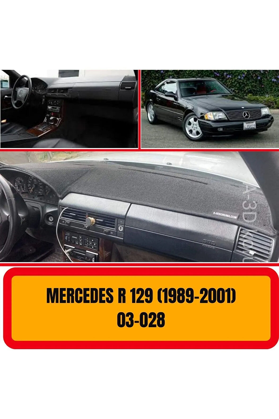 Mercedes - Benz R129 1989-2001 Ön Örtüsü Göğüs Panel Torpido Koruma Koruyucu Kılıfı Halısı