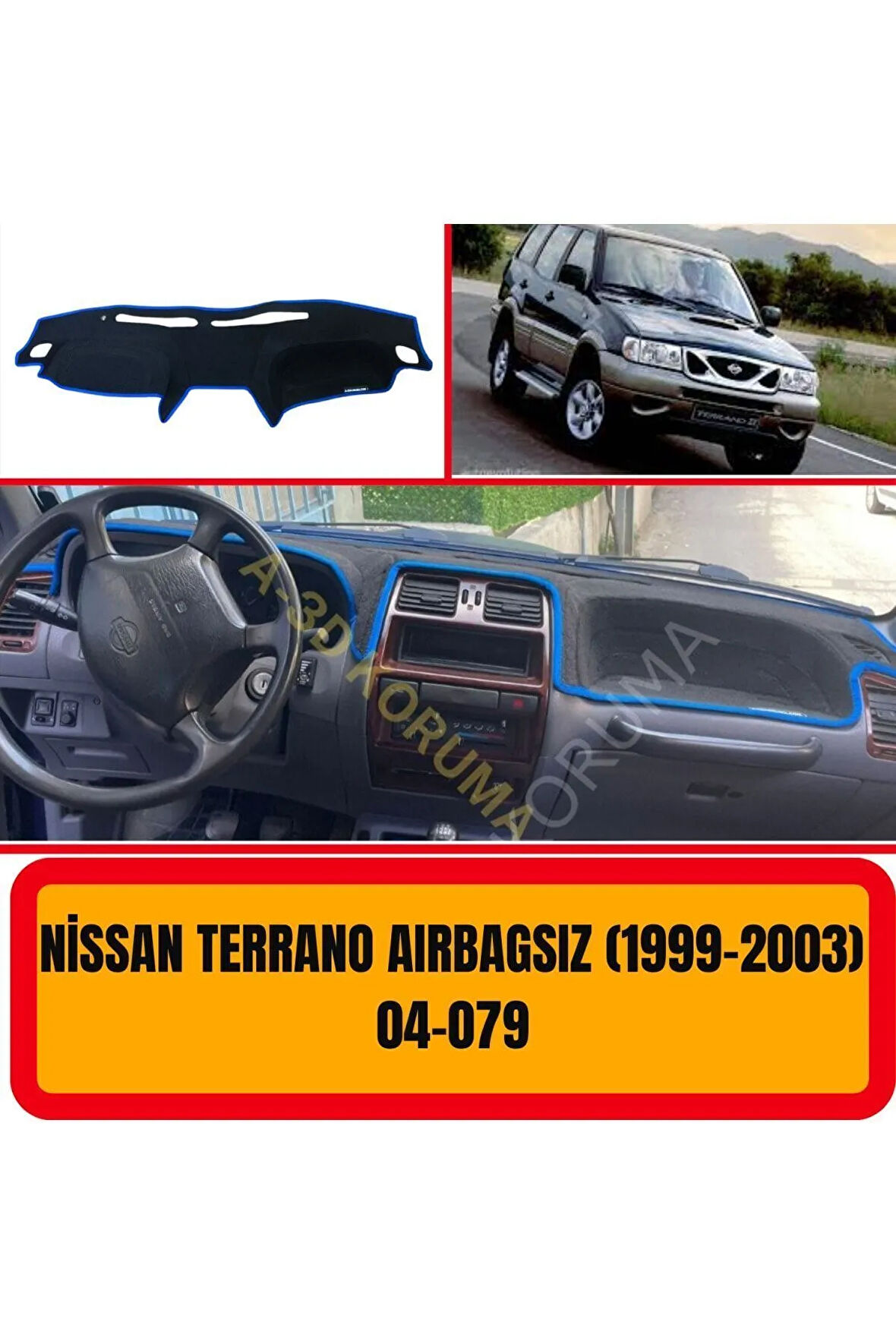 Nissan Terrano (AİRBAGSİZ) 1999-2003 Ön Örtüsü Göğüs Panel Torpido Koruma Koruyucu Halısı Yedek