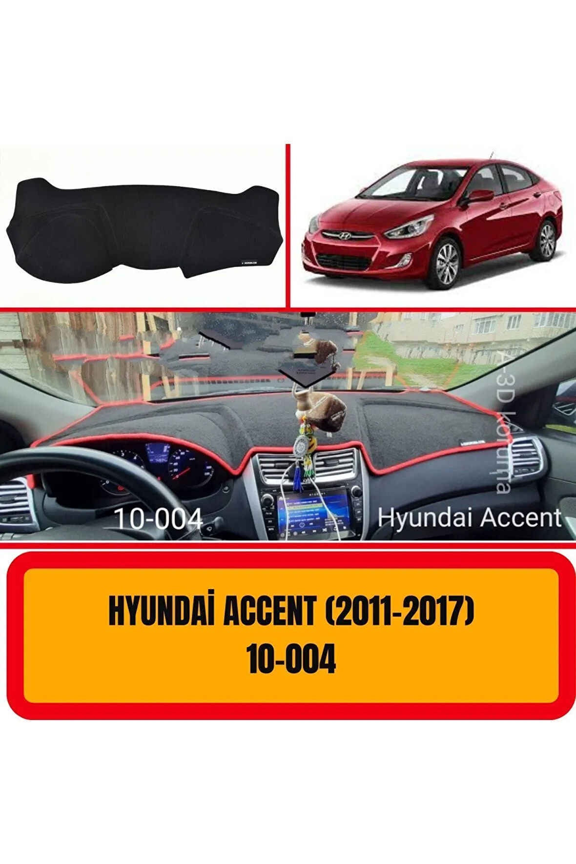 Hyundai Accent 2011-2017 Ön Örtüsü Göğüs Panel Torpido Koruma Koruyucu Kılıfı Halısı Yedek Parça