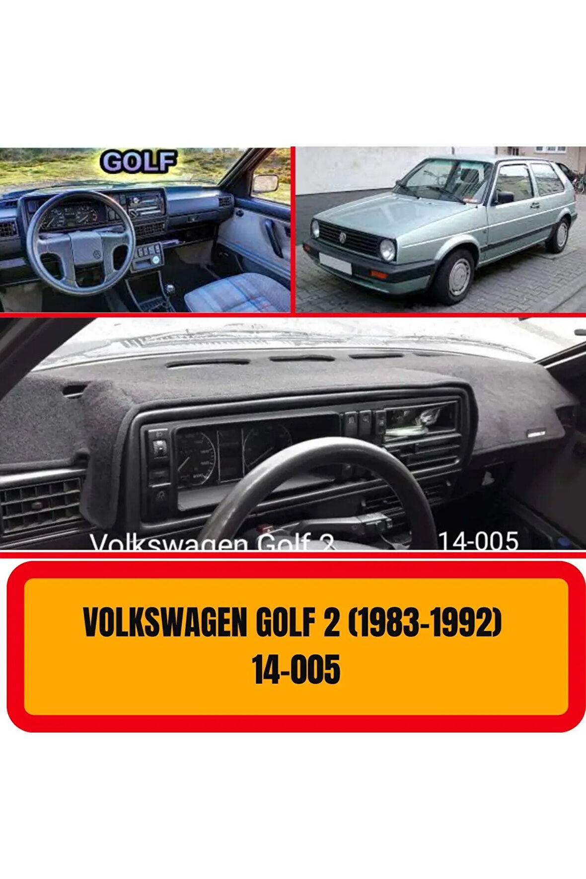 Volkswagen Golf 2 1983-1992 Ön Gögüs Panel Torpido Koruma Koruyucu Kilifi Halisi / A3d/ 3d