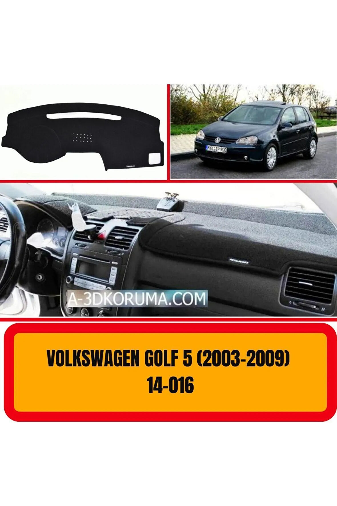 Volkswagen Golf5 2003-2009 Ön Torpido Koruma Koruyucu Kilifi Halisi Örtüsü Aksesuarları Yedek Parça