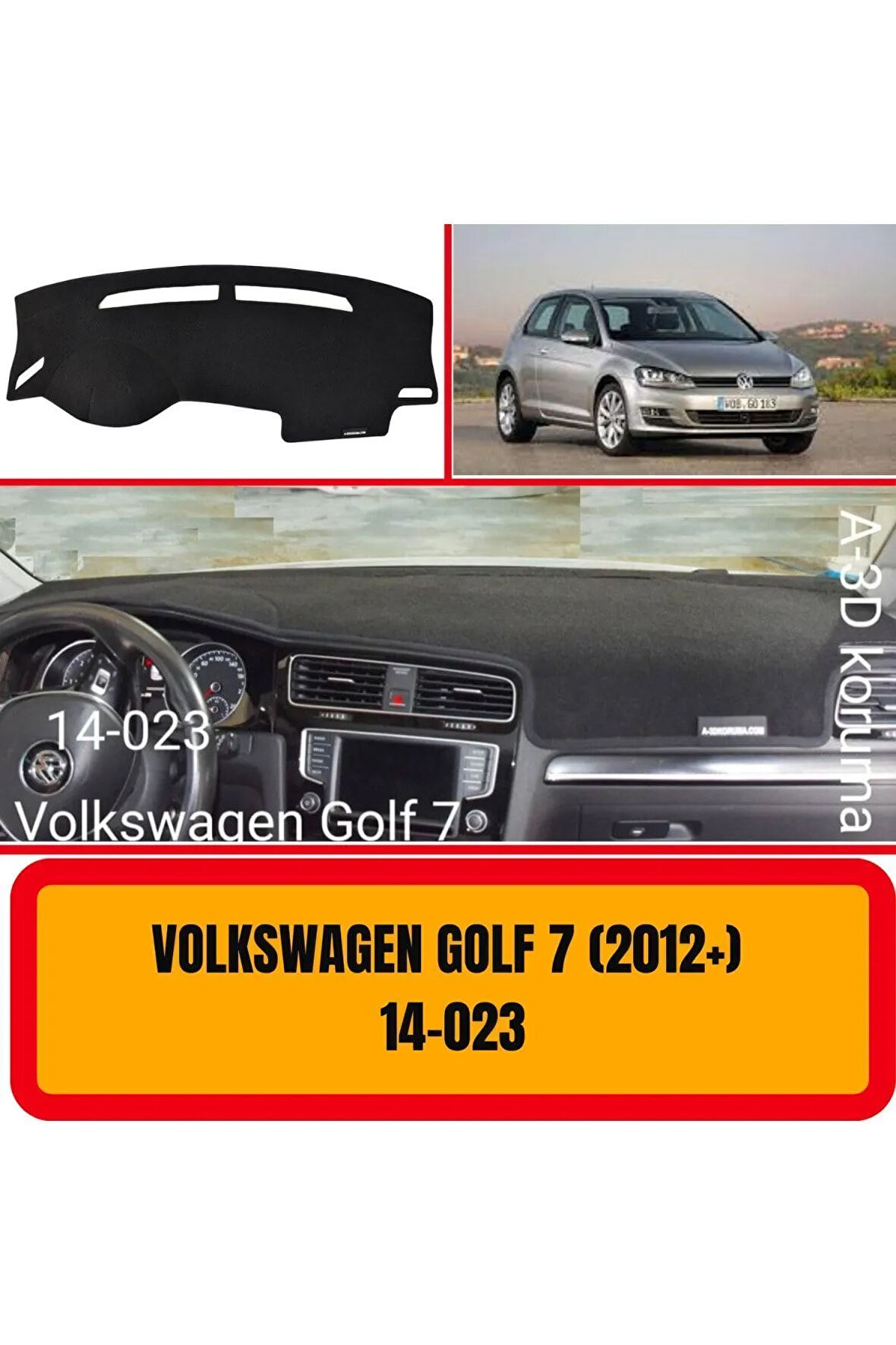 Volkswagen Golf 7 2012 Ön Örtüsü Göğüs Panel Torpido Koruma Koruyucu Kılıfı Halısı Yedek Parça