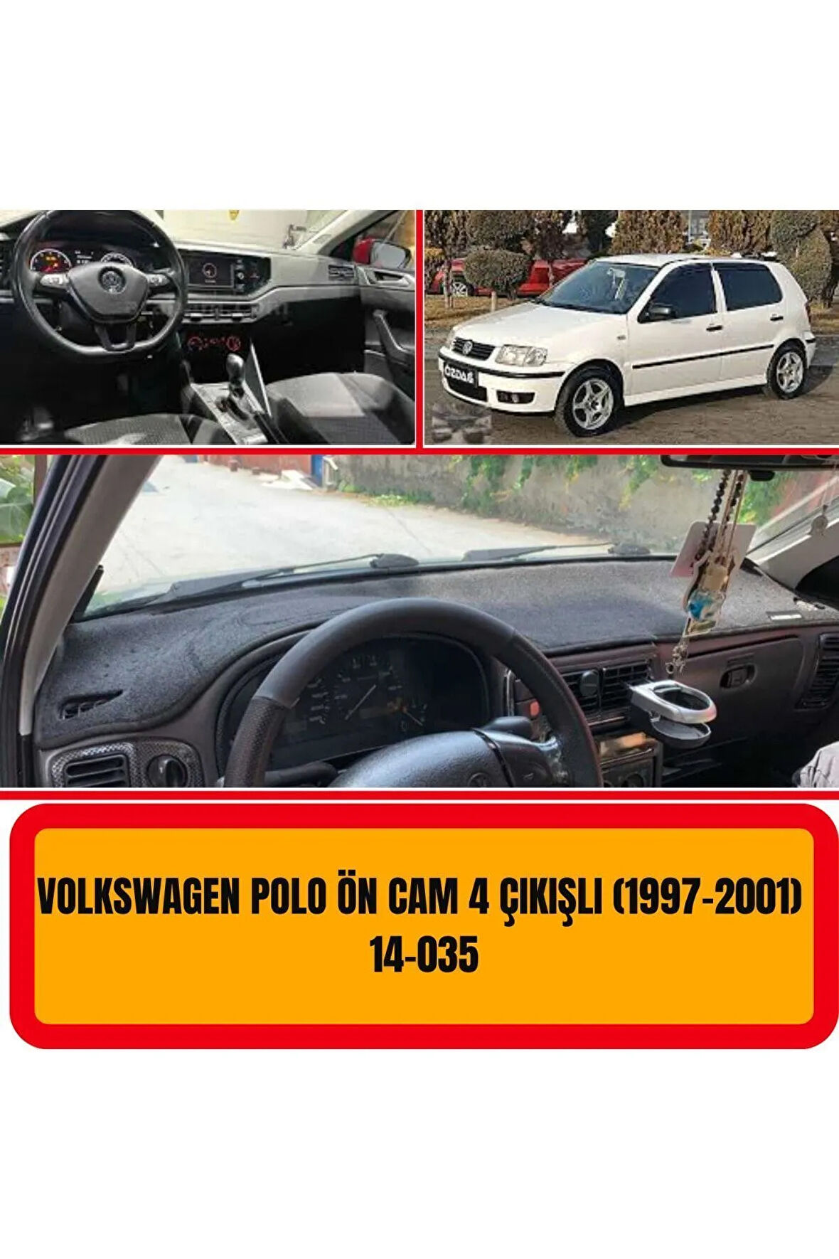 Volkswagen Polo 1997-2001 ( 4 Havalandırma Delikli ) Torpido Koruma Koruyucu Halisi Örtüsü Aksesuar