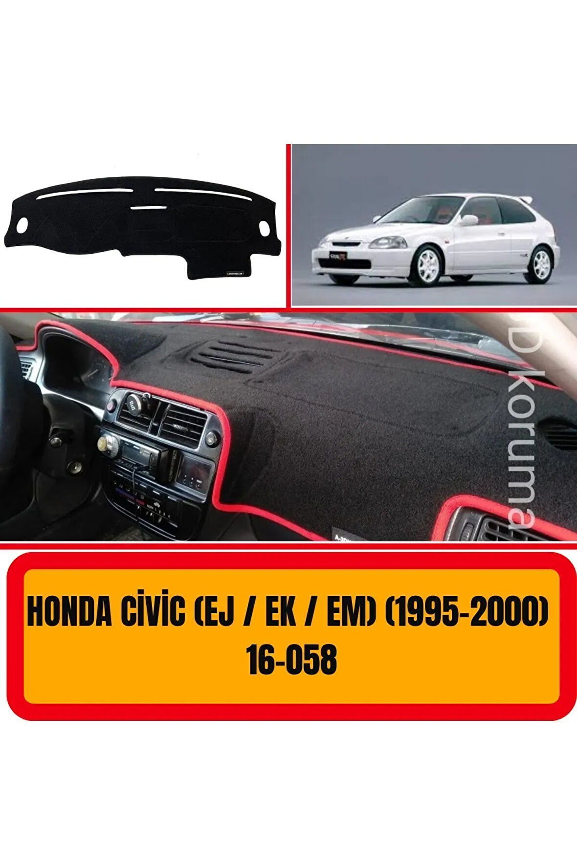 Honda Civic 1995-2000 Ön Gögüs Panel Torpido Koruma Koruyucu Kilifi Halisi Örtüsü Yedek Parça