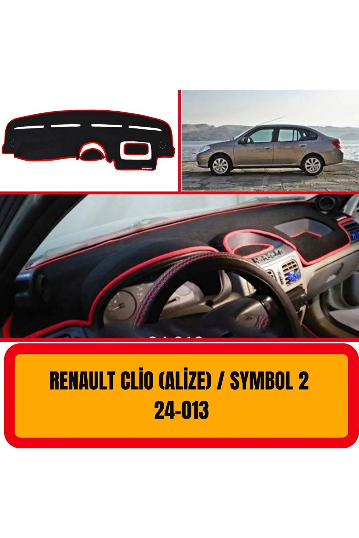 Renault Clio Alize Symbol - 2 Ön Gögüs Panel Torpido Koruma Koruyucu Kilifi Halisi Örtüsü Yedek