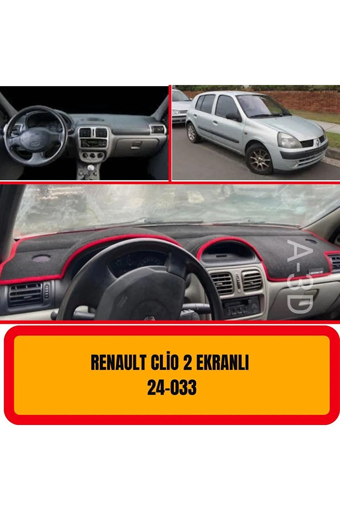 Renault Clio 2 Ekranlı Torpido Koruma Koruyucu Kilifi Halisi Örtüsü Aksesuar Yedek Parça