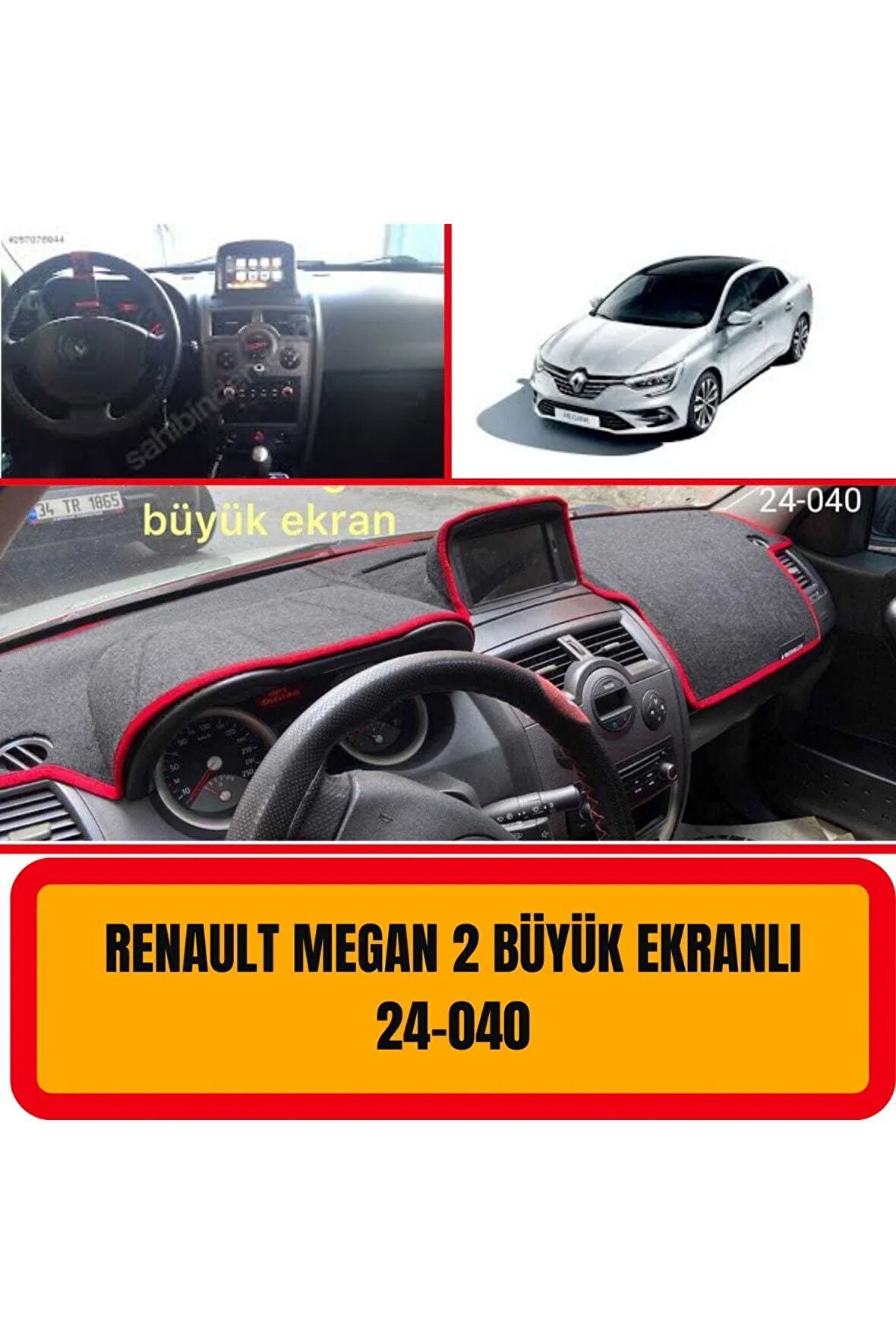 Renault Megane 2 Büyük Ekran Torpido Koruma Koruyucu Kilifi Halisi Örtüsü Aksesuar Yedek Parça