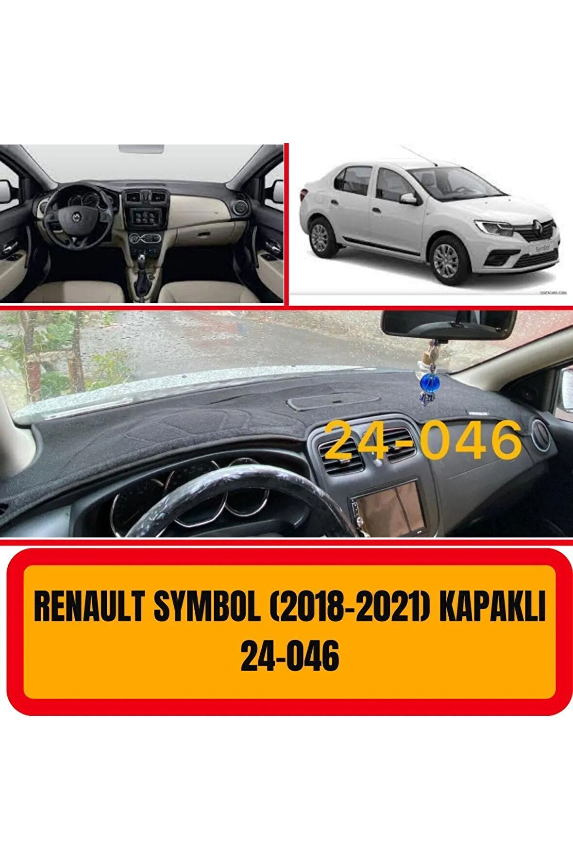 Renault Symbol (2018-2021) Kapaklı Torpido Koruma Koruyucu Kilifi Halisi Örtüsü Aksesuar Yedek Parça