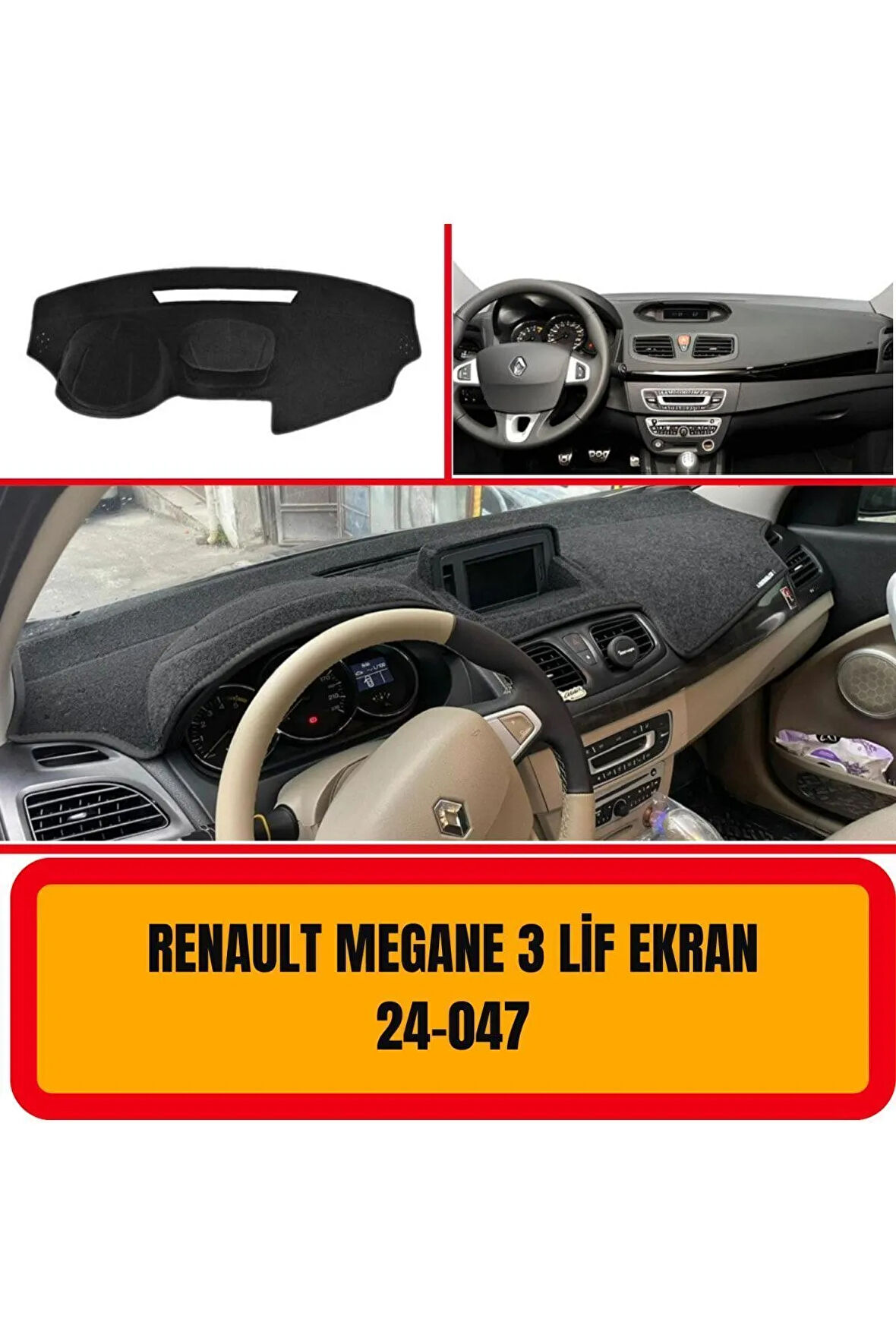 Renault Megane 3 Lif Ekran Ön Örtüsü Göğüs Panel Torpido Koruma Koruyucu Kılıfı Halısı Yedek Parça