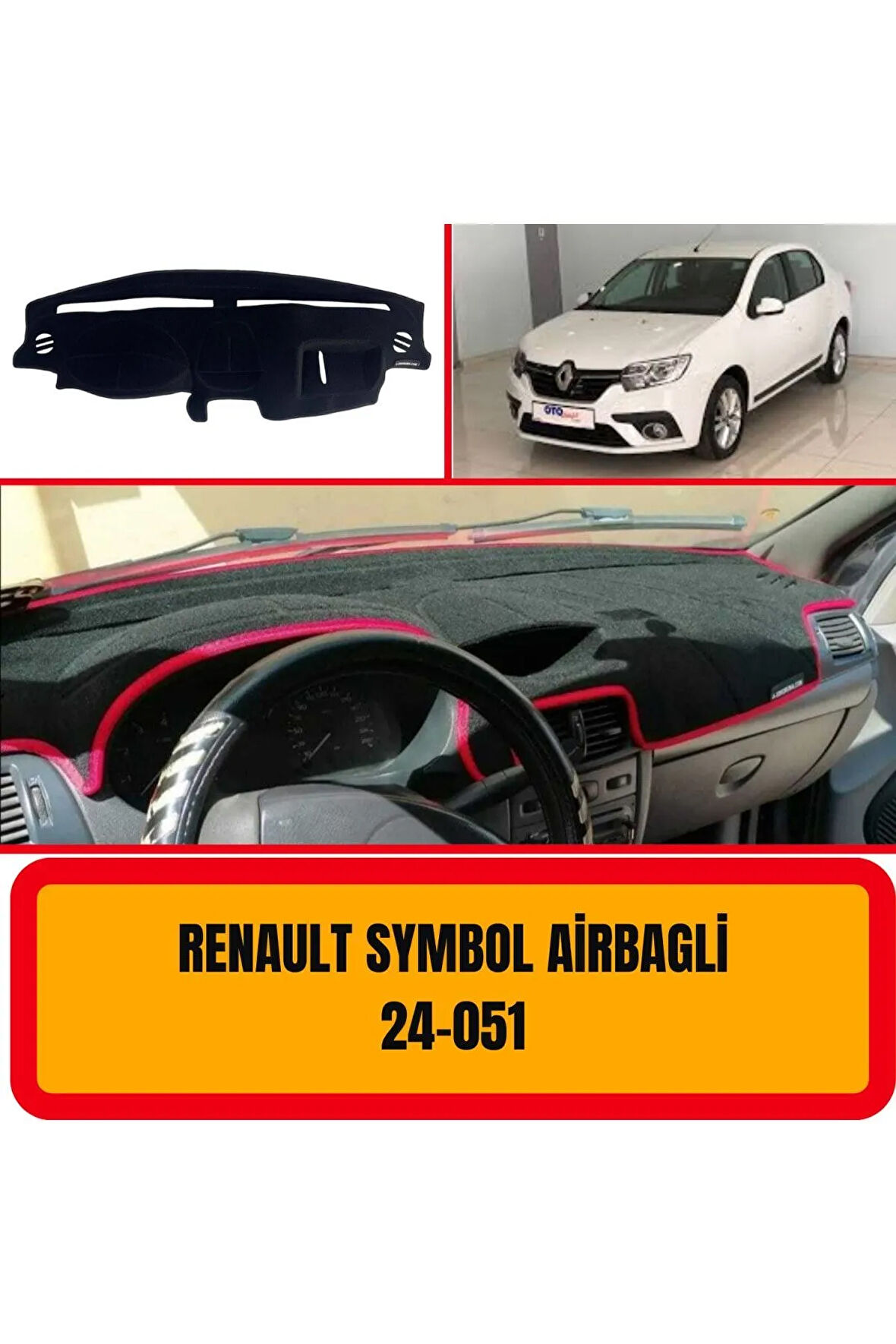 Renault Symbol Airbaglı Ön Gögüs Panel Torpido Koruma Koruyucu Kilifi Halisi Örtüsü