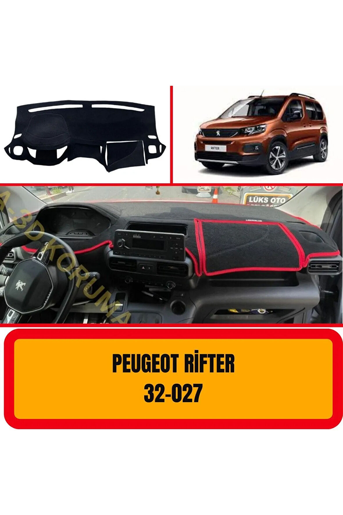 Peugeot Rifter Ön Gögüs / Panel / Torpido Korumasi / Kilifi / Halisi / Koruyucu / Örtüsü