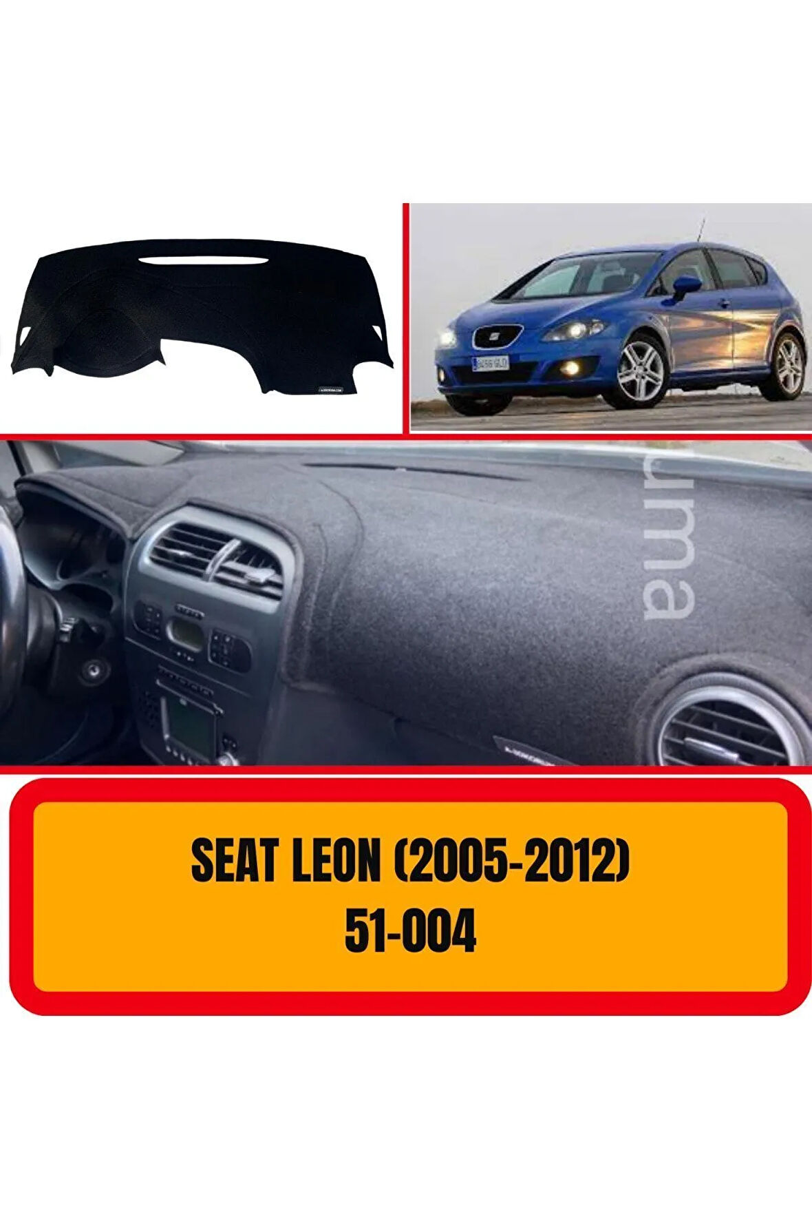 Seat Leon 2005-2012 Ön Torpido Koruma Koruyucu Kilifi Halisi Örtüsü Aksesuarları Yedek Parça