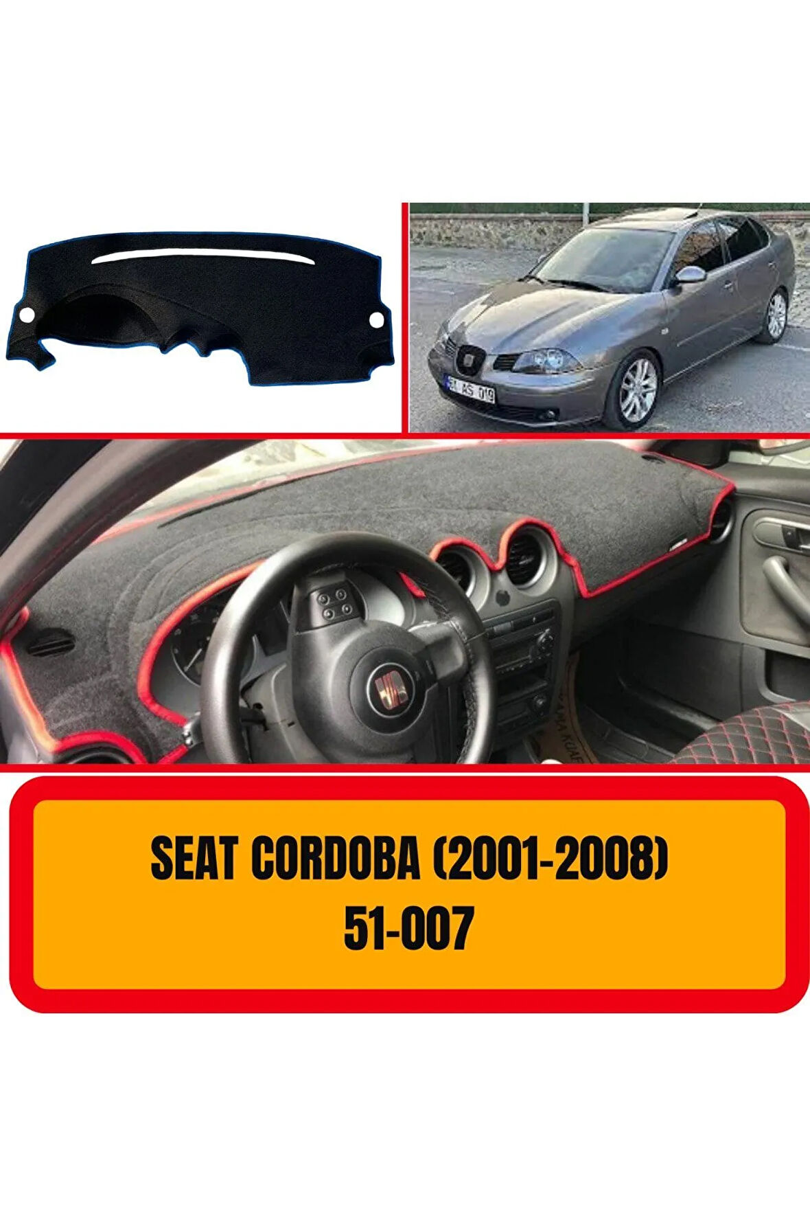 Seat Cordoba 2001-2008 Ön Gögüs Panel Torpido Koruma Koruyucu Kilifi Halisi Örtüsü