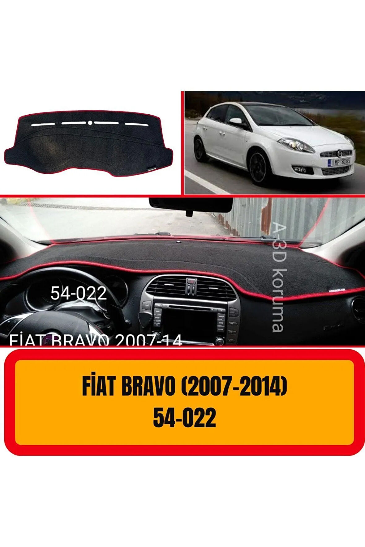 Fiat Bravo 2007-2014 Ön Örtüsü Göğüs Panel Torpido Koruma Koruyucu Kılıfı Halısı Yedek Parça