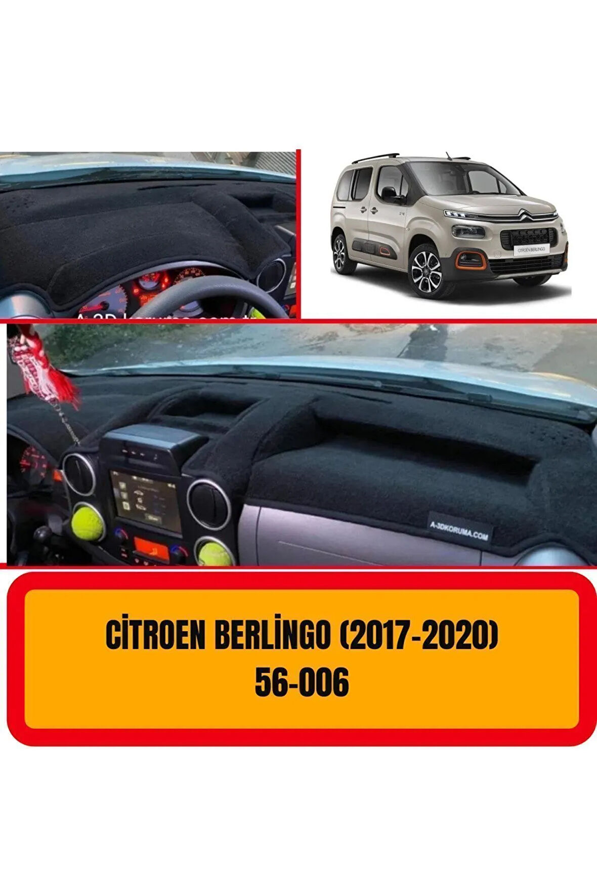 Citroen Berlingo 2017-2020 Ön Gögüs Panel Torpido Koruma Koruyucu Kilifi Halisi Örtüsü Yedek Parça