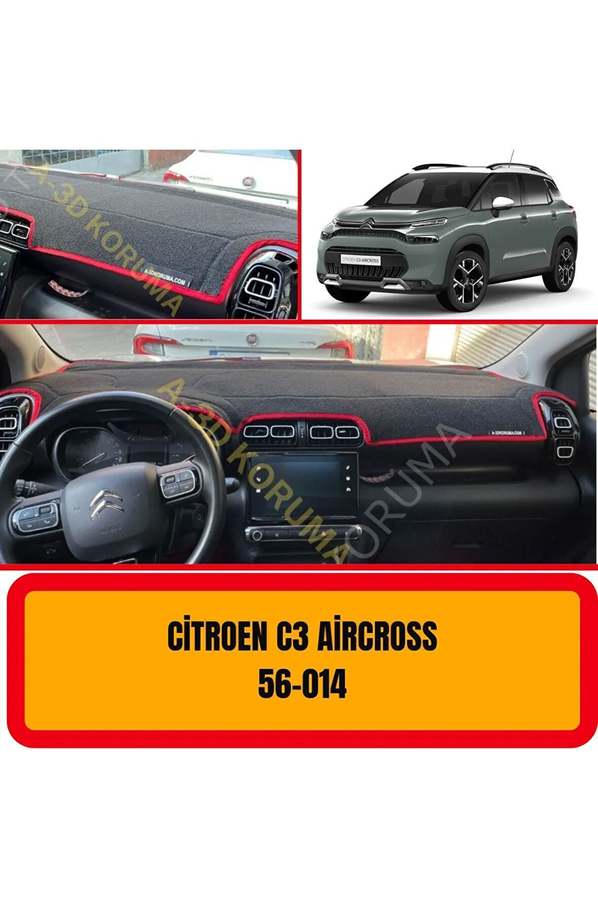 Citroen C3 Aircross Ön Torpido Koruma Koruyucu Kilifi Halisi Örtüsü Aksesuar Yedek Parça