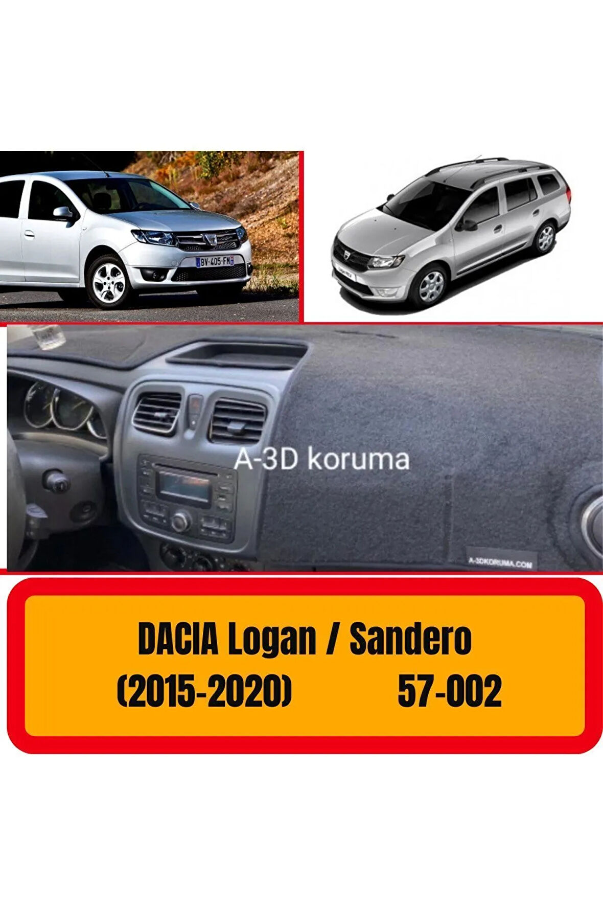 Dacia Logan/sandero 2015-2020 Ön Torpido Koruma Koruyucu Kilifi Halisi Örtüsü Aksesuarları Yedek