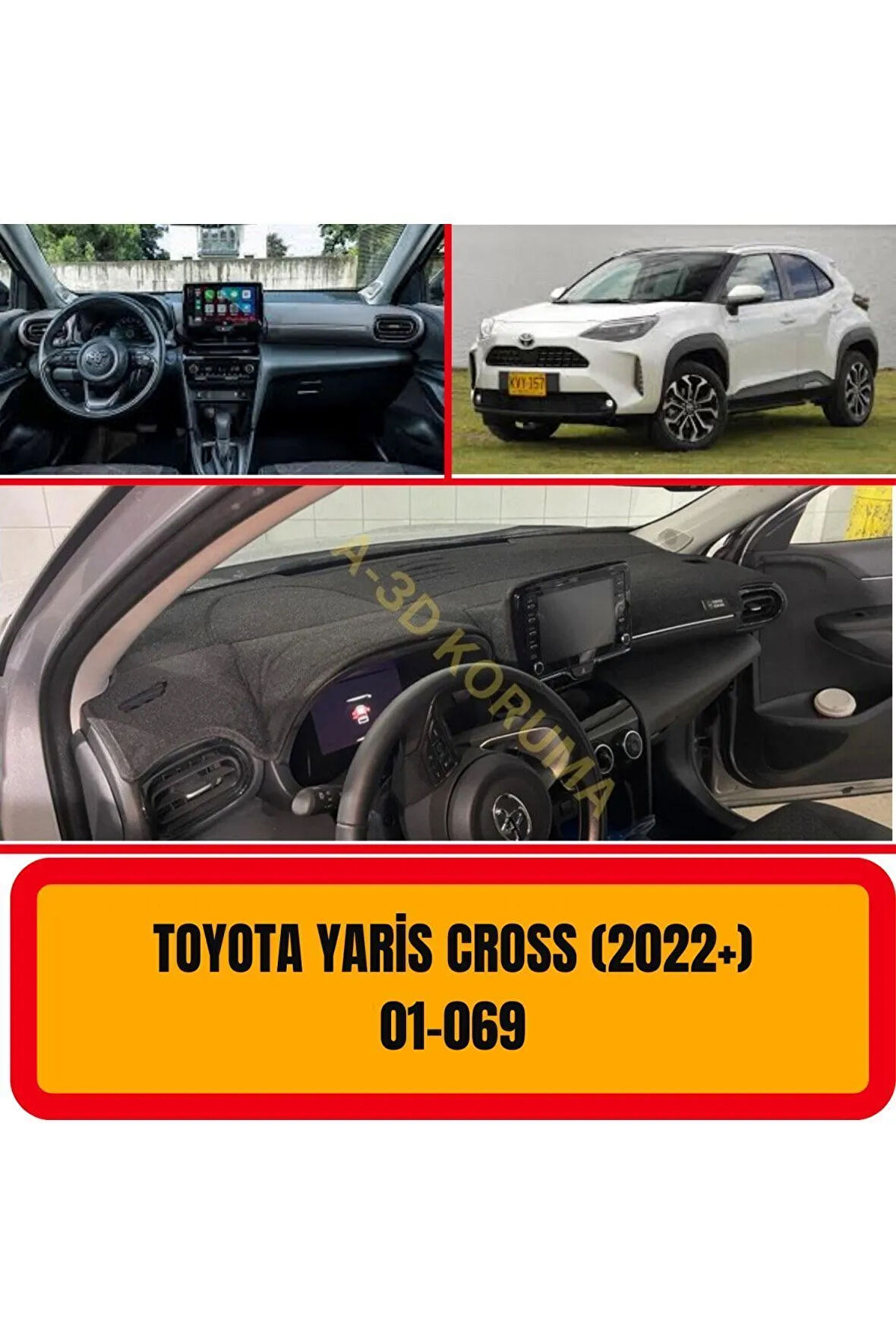 Toyota Yaris Cross 2022 Uyumlu Ön Gögüs / Panel / Torpido Korumasi / Kilifi / Halisi / Koruyucu