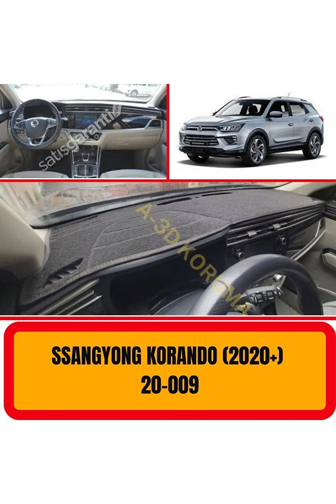 Ssangyong Korando 2020 Ön Gögüs Panel Torpido Koruma Koruyucu Kilifi Halisi Örtüsü