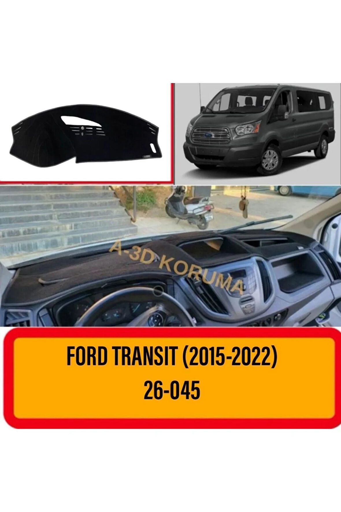 Ford Transit (2015-2022) Ön Gögüs / Panel / Torpido Korumasi / Kilifi / Halisi / Koruyucu- a3d -3d