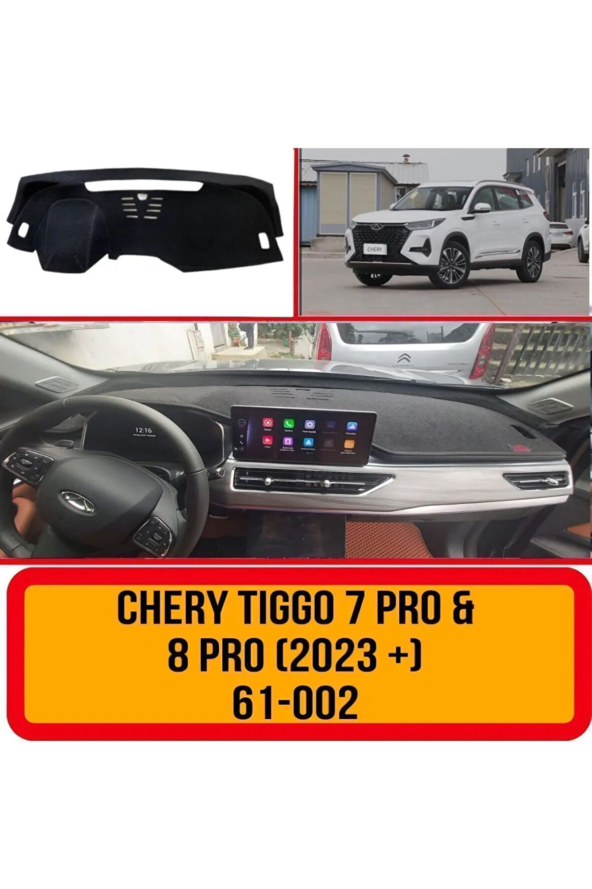 Chery Tiggo 7 Pro & 8 Pro 2023 Ön Gögüs / Panel / Torpido Korumasi / Kilifi / Halisi / Koruyucu