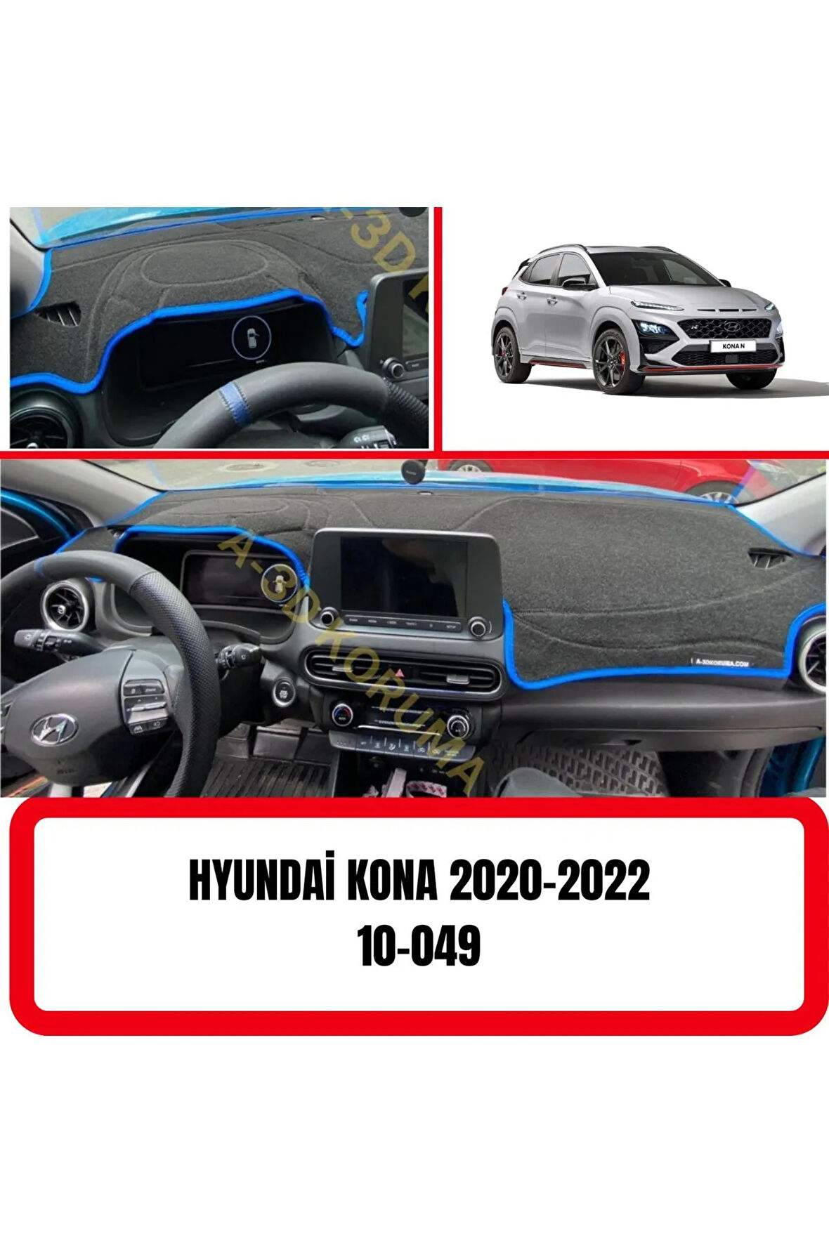 Hyundai Kona 2020-2022 3d Ön Gögüs / Panel / Torpido Korumasi / Kilifi / Halisi / Koruyucu / Örtüsü