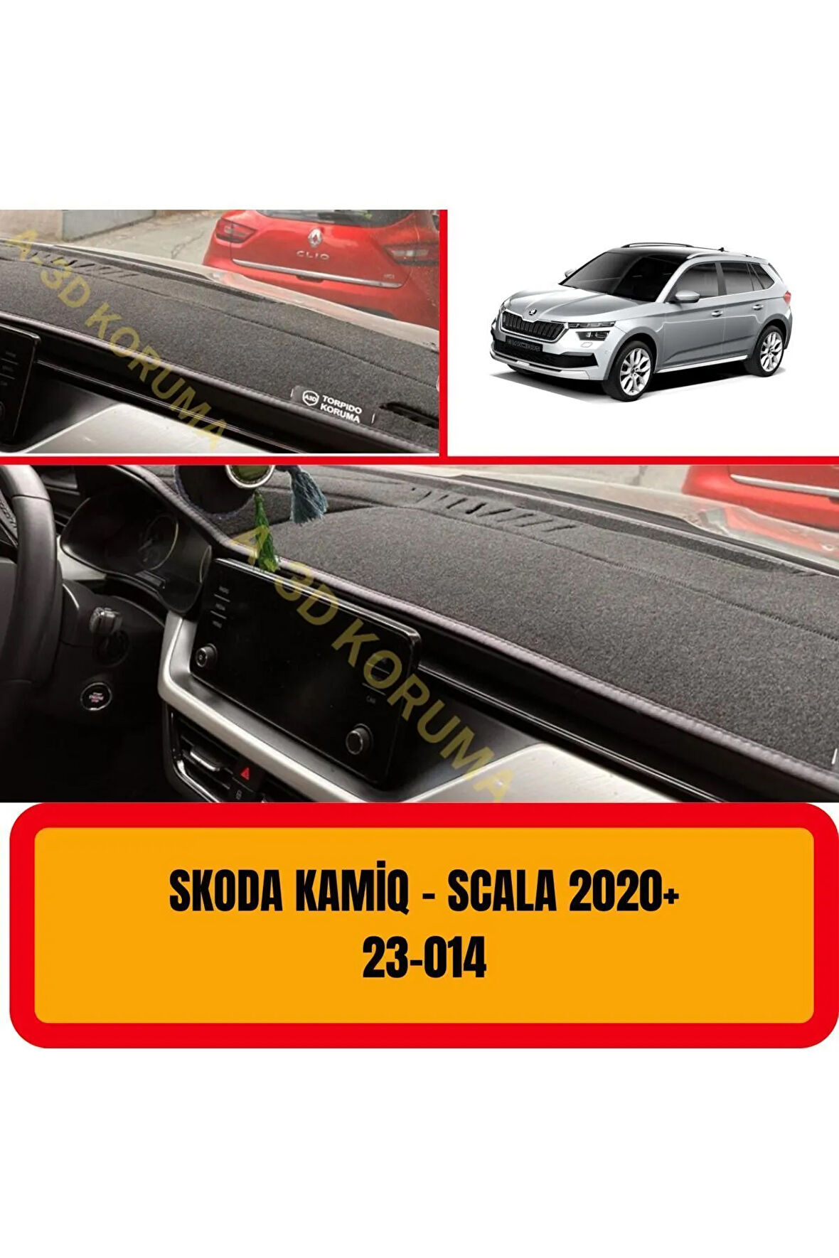 Skoda Kamiq - Scala 2020 Ön Gögüs / Panel / Torpido Korumasi / Kilifi / Halisi / Koruyucu / Örtüsü