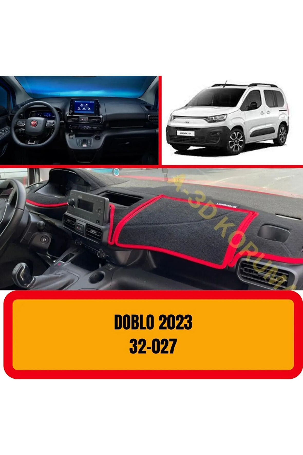 Fiat Doblo 2023 Ön Gögüs / Panel / Torpido Korumasi / Kilifi / Halisi / Koruyucu- a3d -3d