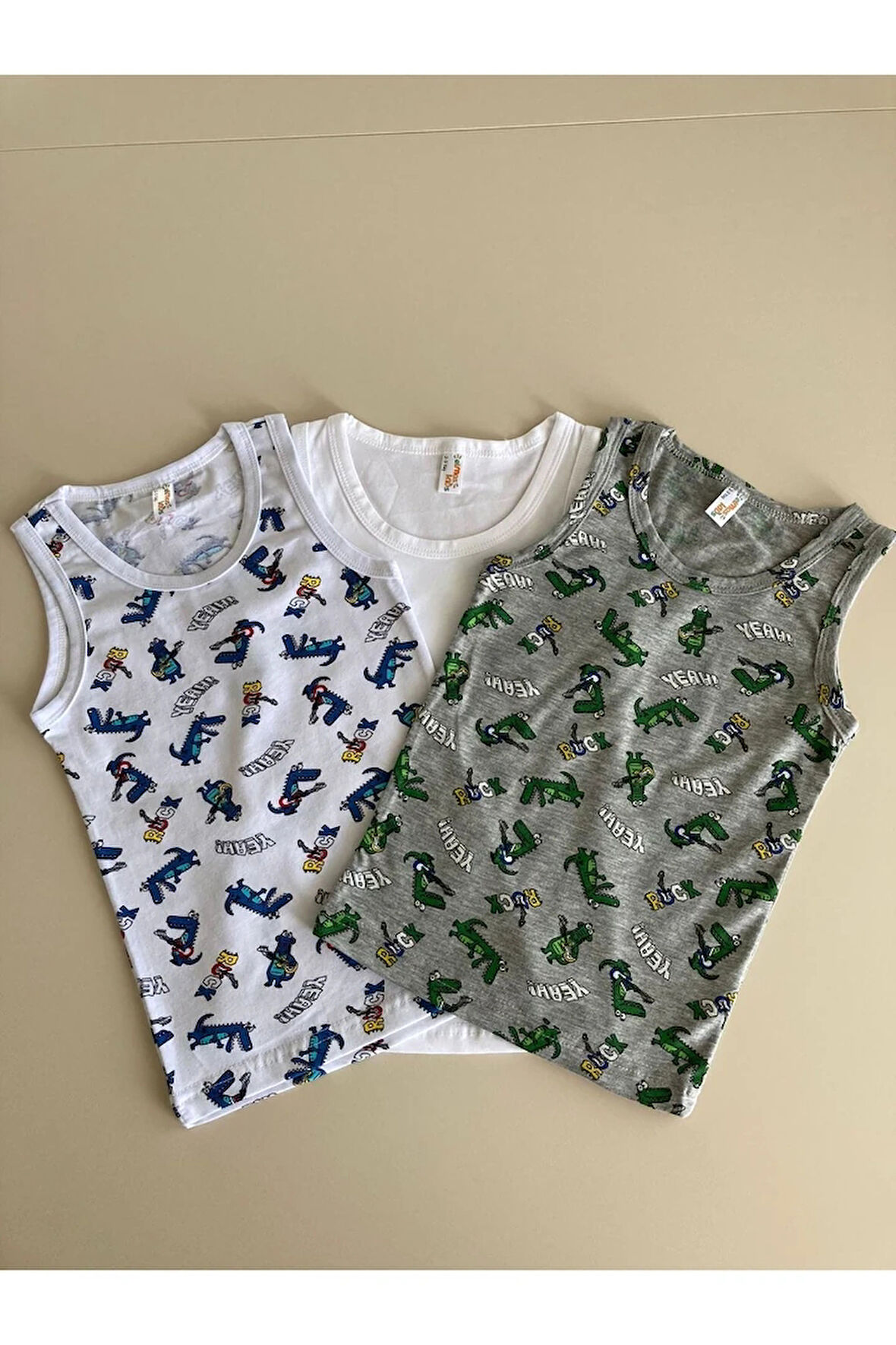 ELMAS Karışık Desen 3lü Erkek Çocuk Atlet Set A-94