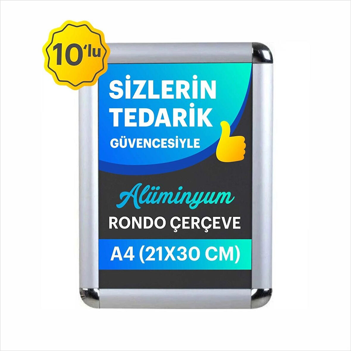 A4 ALÜMİNYUM RONDO ÇERÇEVE 10'LU