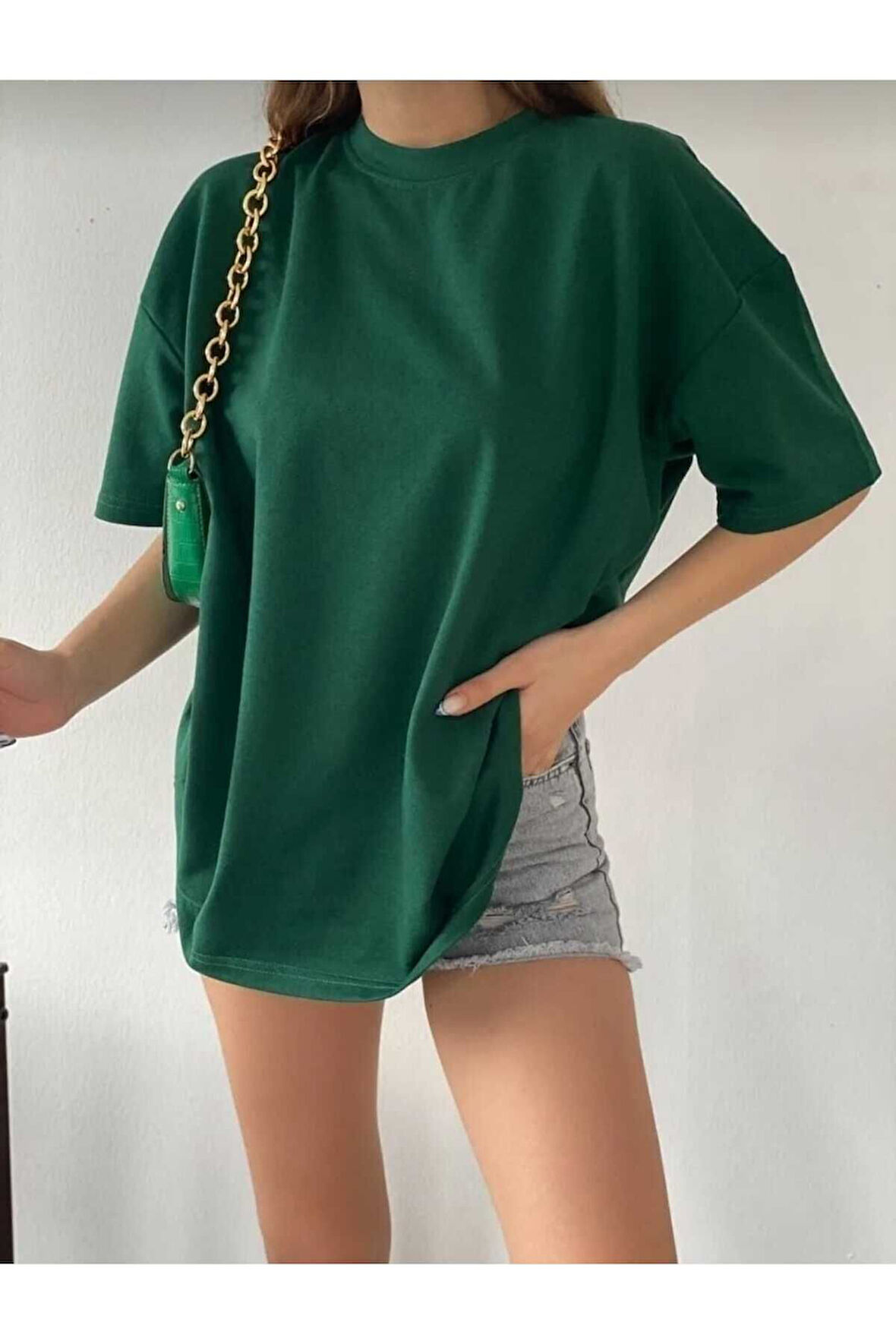 Unisex Baskılı Pamuk Bisiklet Yaka Oversize T-shirt
