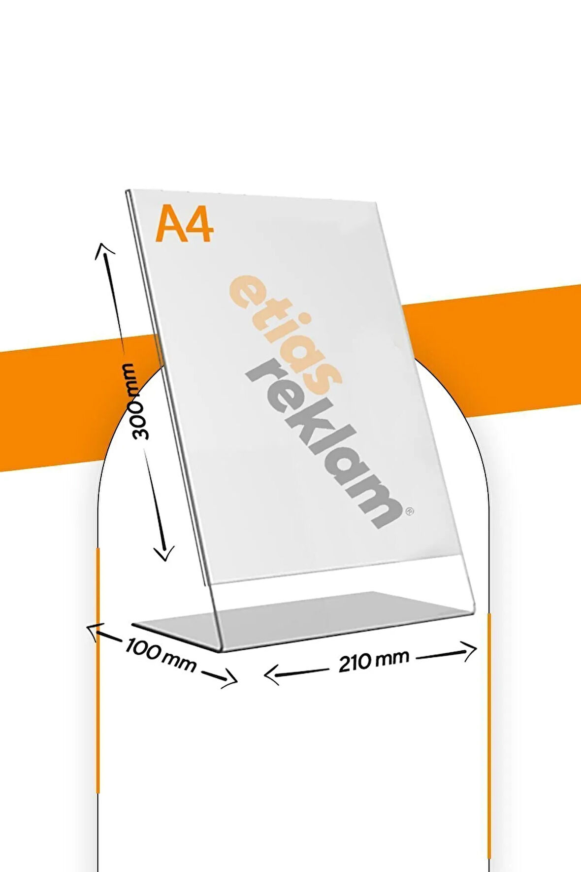 A4 L Tipi Dikey 5'Lİ Masa Üstü 2.8 Mm Şeffaf Pleksi Föylük / Broşürlük