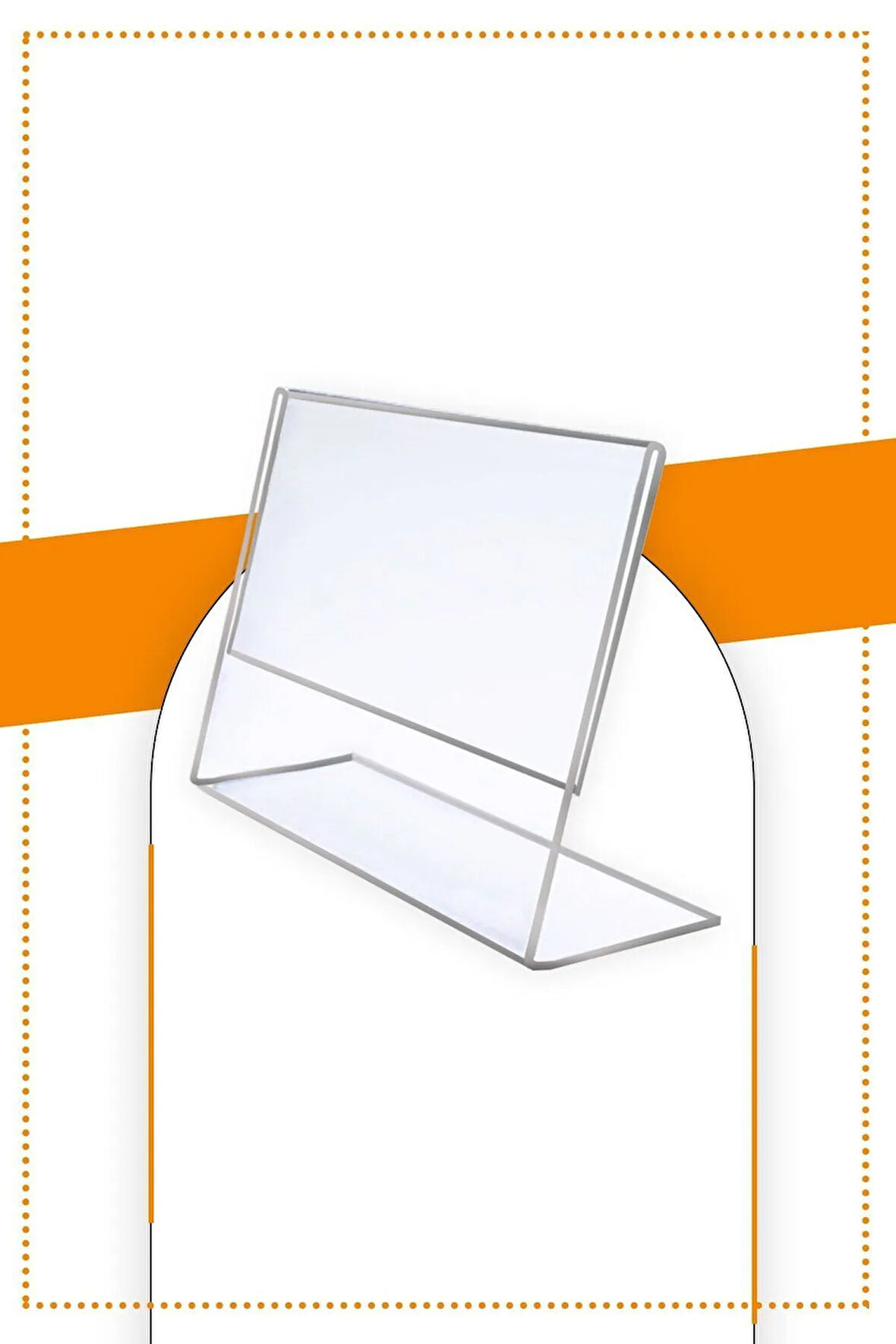 A4 L Tipi Yatay Masa Üstü 10'lu Paket / 2.8 Mm Şeffaf Pleksi Föylük / Broşürlük