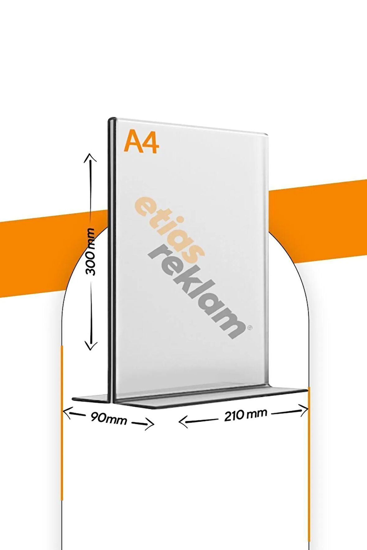 A4 T Tipi Dikey 5'Lİ Masa Üstü 2.8 Mm Şeffaf Pleksi Föylük / Broşürlük
