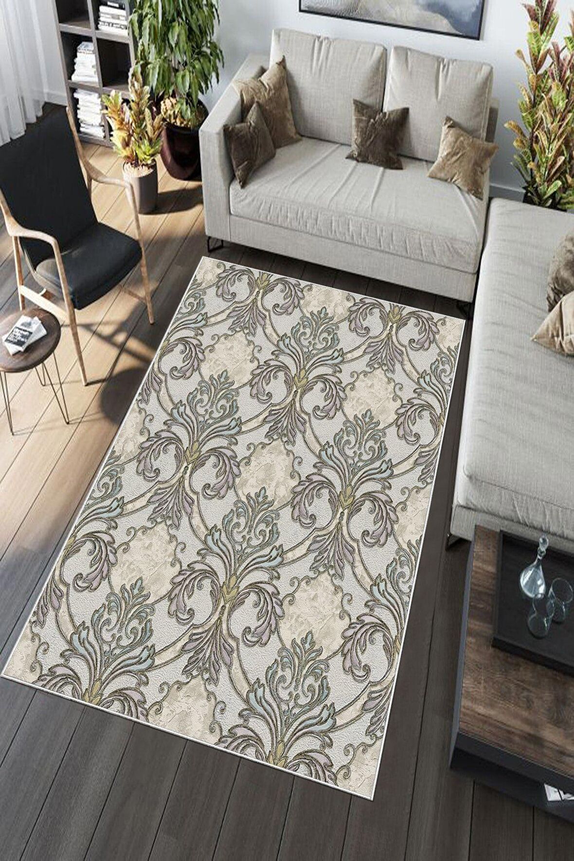 Multi Deko Deri Kaymaz Taban Modern Salon Saçaksız Halı A143