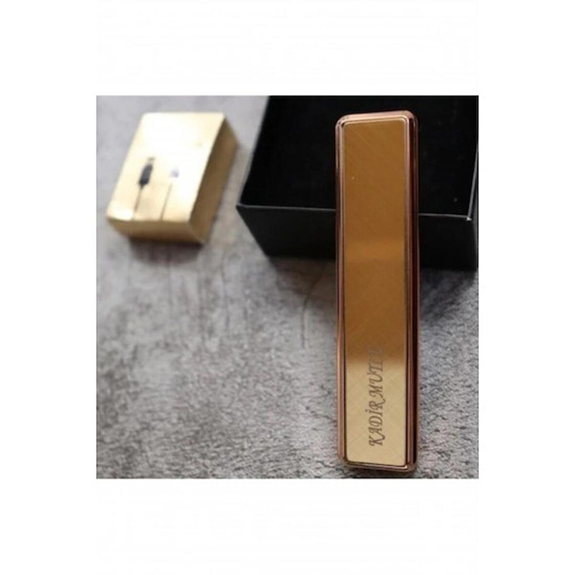 İsme Özel METAL SARI USB ŞARJLI ÇAKMAK
