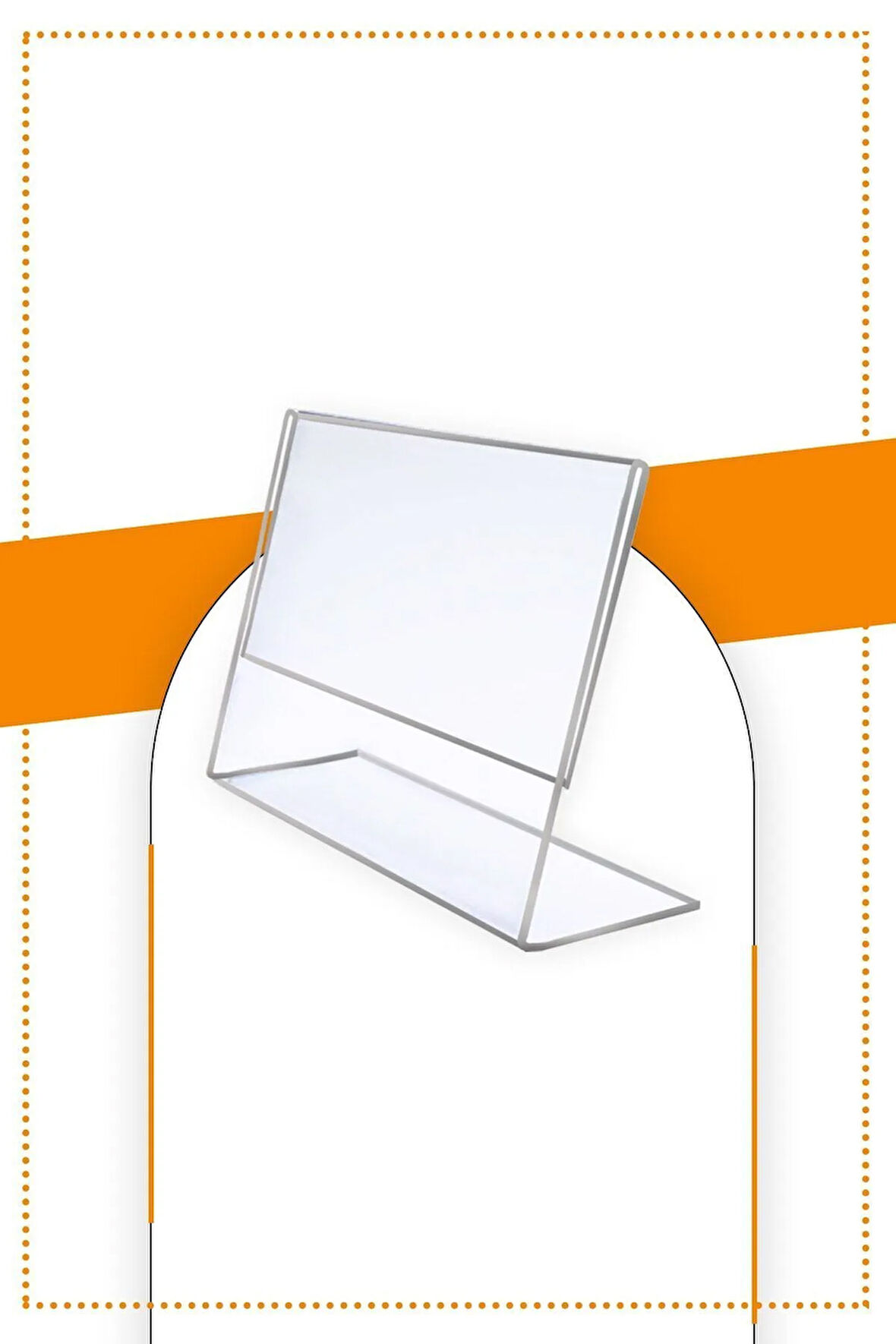 A5 L Tipi Yatay Masa Üstü 50'li Paket / 2.8 Mm Şeffaf Pleksi Föylük / Broşürlük