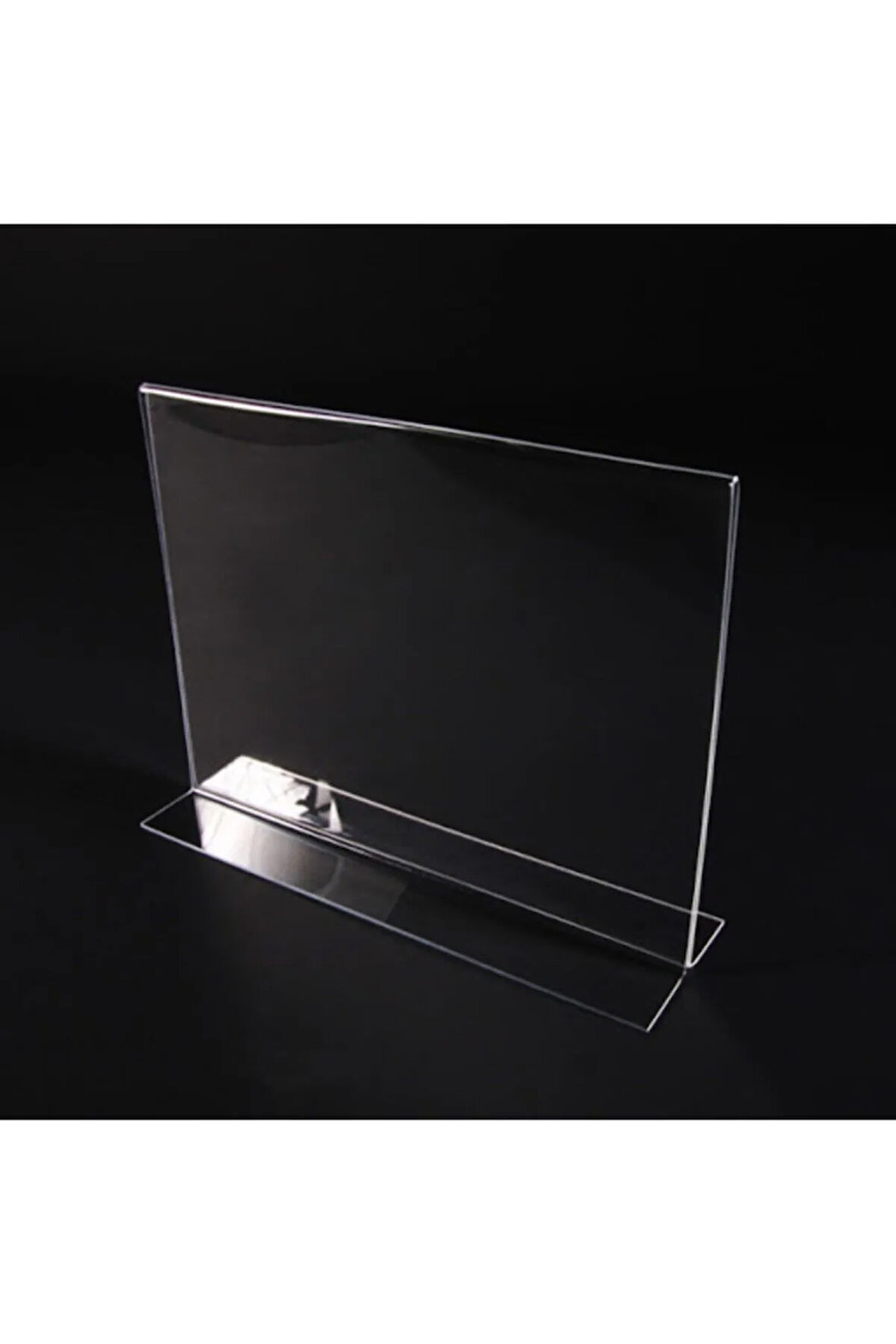A5 Masaüstü T Tipi Yatay Pleksi Föylük Broşürlük 15x21 cm